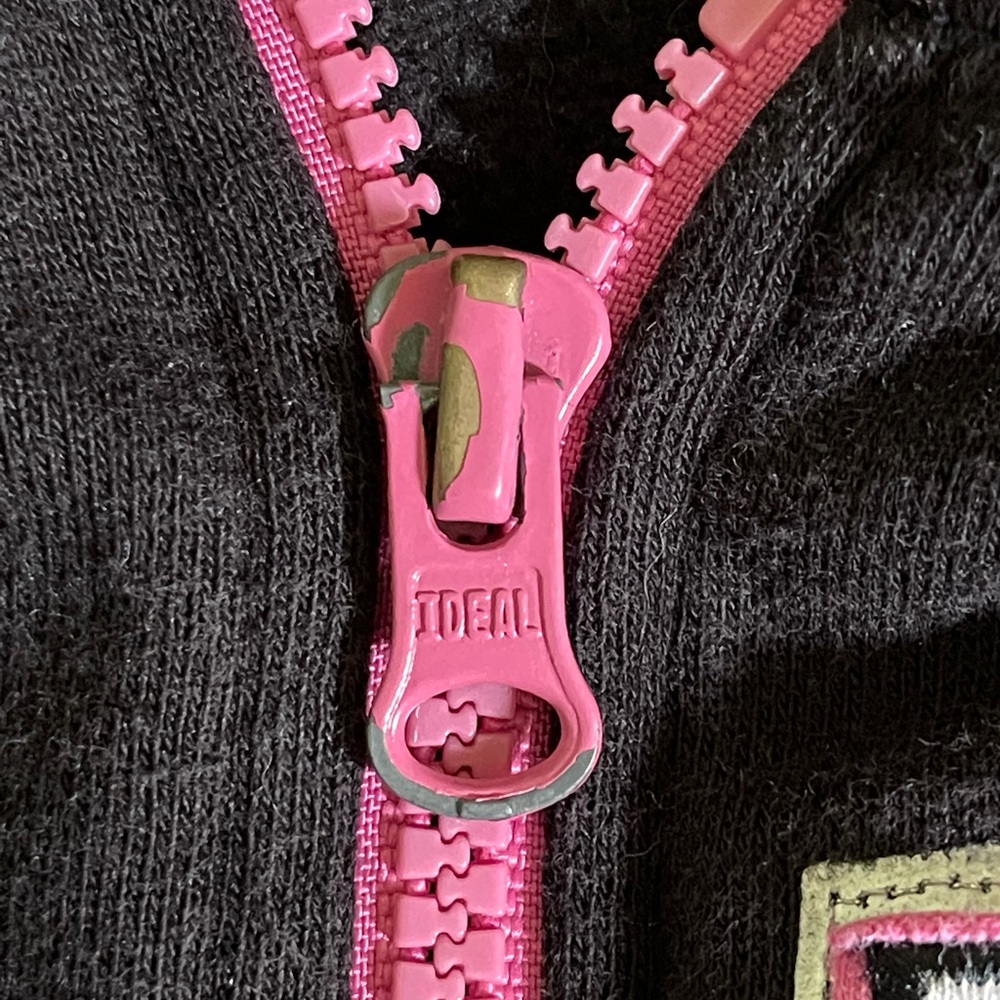 “LIMITED TOO” GIRLS *DANCE* BLACK-PINK-WHITE ZIP-UP HOODIE WITH POCKETS, SIZE 8 - Picture 7 of 7